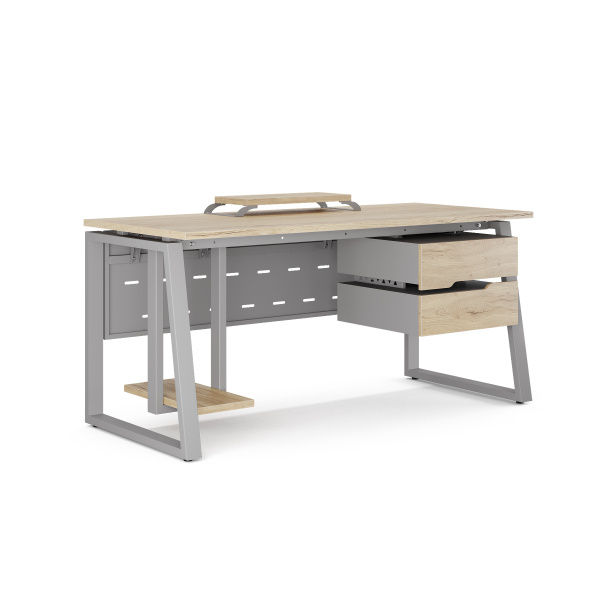 Стол компьютерный Kobor KTS1-80/60 aluminum/natural Стол компьютерный Kobor KTS1-80/60 aluminum/natural