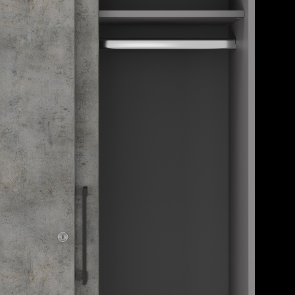 Шкаф-купе гардероб Kobor HKG/5-120/60/M aluminum/chicago