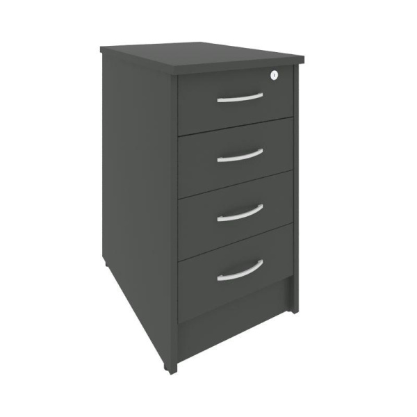 Riva Тумба приставная с фолдингом (4 ящика, с замком) А.ТП-4.1F-S Антрацит 412*600*750