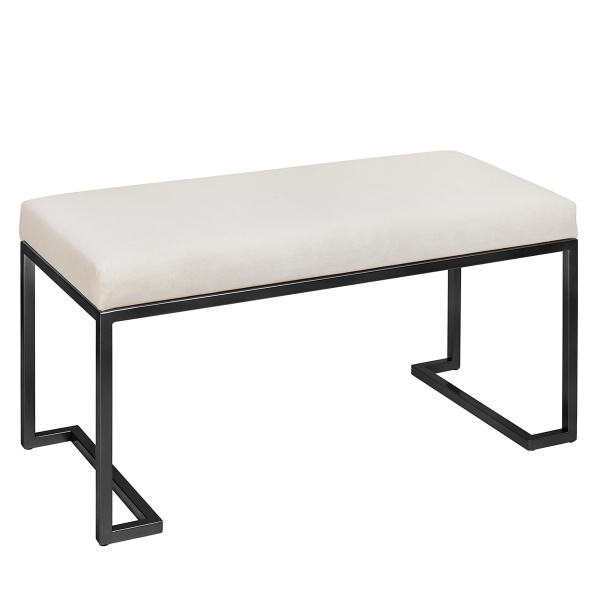 Банкетка OMEGA MINI, черная, Слоновая кость, 85x40x45