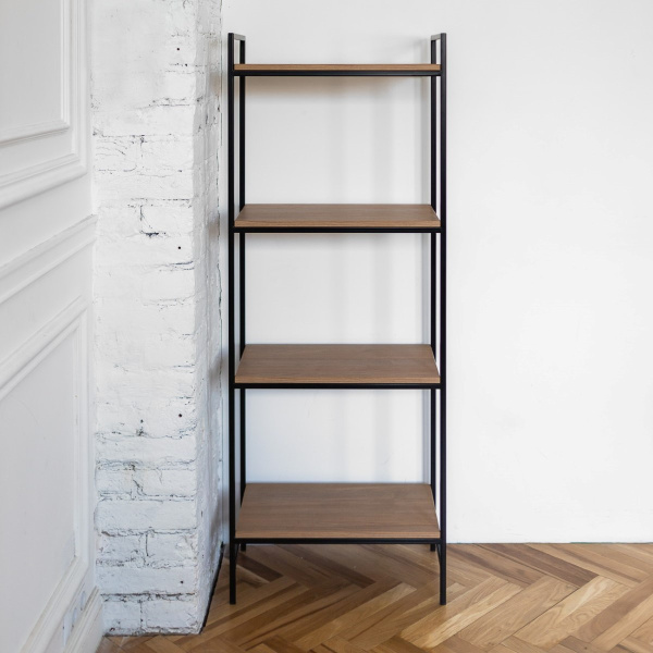 Стеллаж ALTO, черный, ЛДСП Робиния, 55x30x145 Стеллаж ALTO, черный, ЛДСП Робиния, 55x30x145