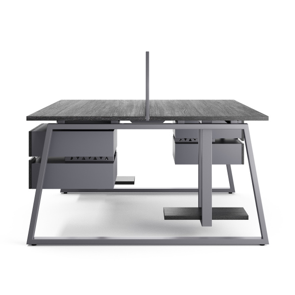 Стол офисный Kobor TR/2-120/140 graphite/wood Стол офисный Kobor TR/2-120/140 graphite/wood