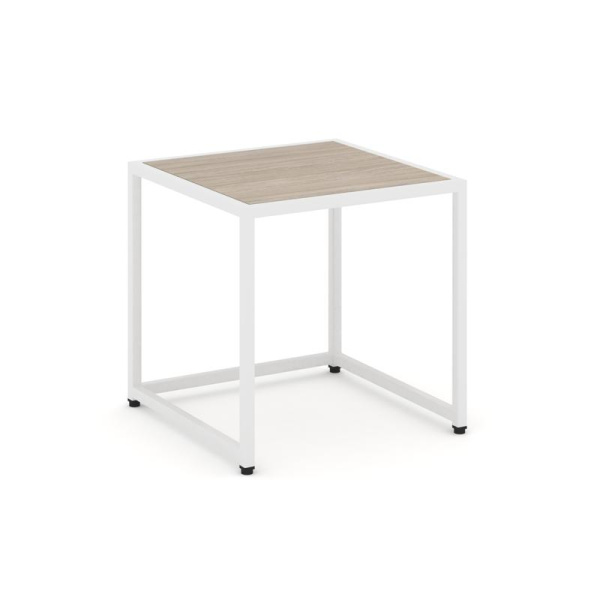 Loft Стол журнальный VR.L-SJK-45 Дуб Аттик/Металл Белый 450*450*450