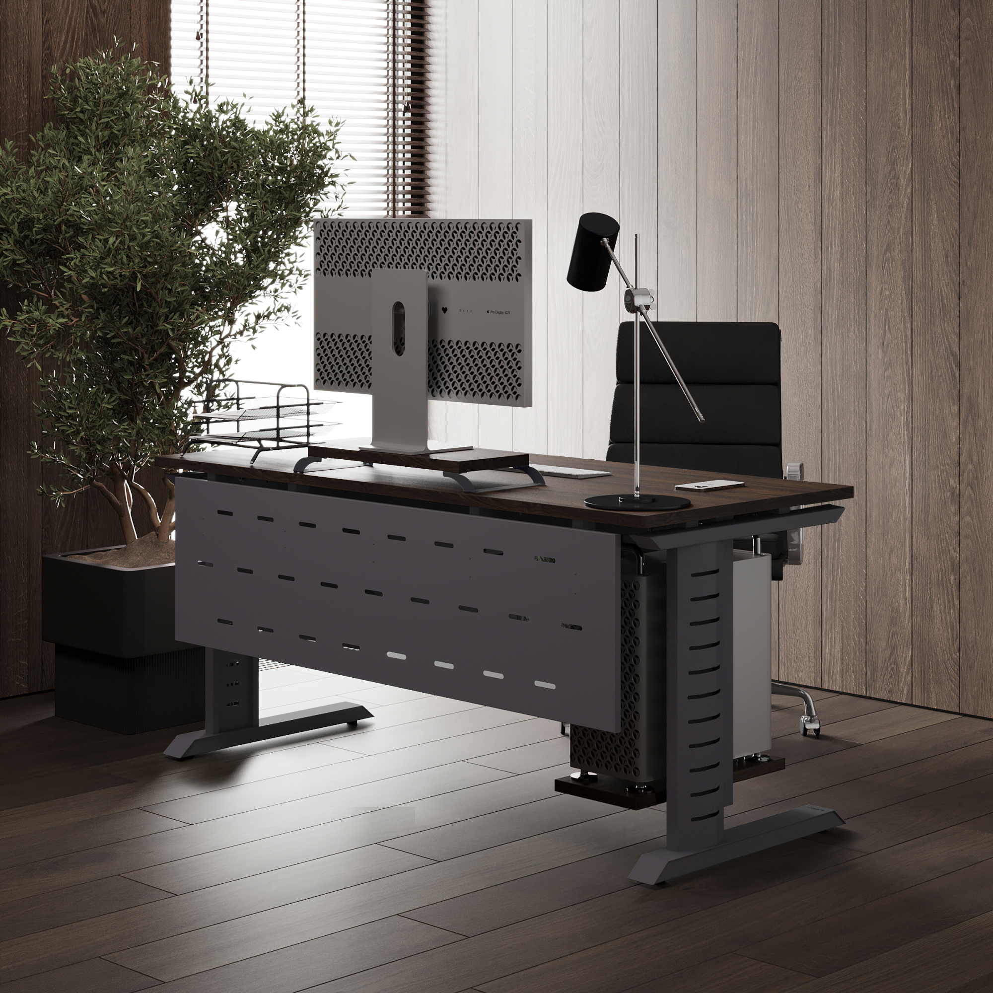 Стол офисный Kobor L2-120/80 graphite/charlston