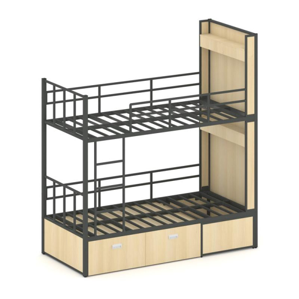 Overnight Кровать 2-х ярусная ON.K2-001 Акация Лорка/Металл Антрацит 2075*950*2260 Overnight Кровать 2-х ярусная ON.K2-001 Акация Лорка/Металл Антрацит 2075*950*2260