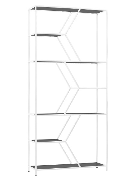 Стеллаж MALTA, белый, тонированное стекло, 90x30x192