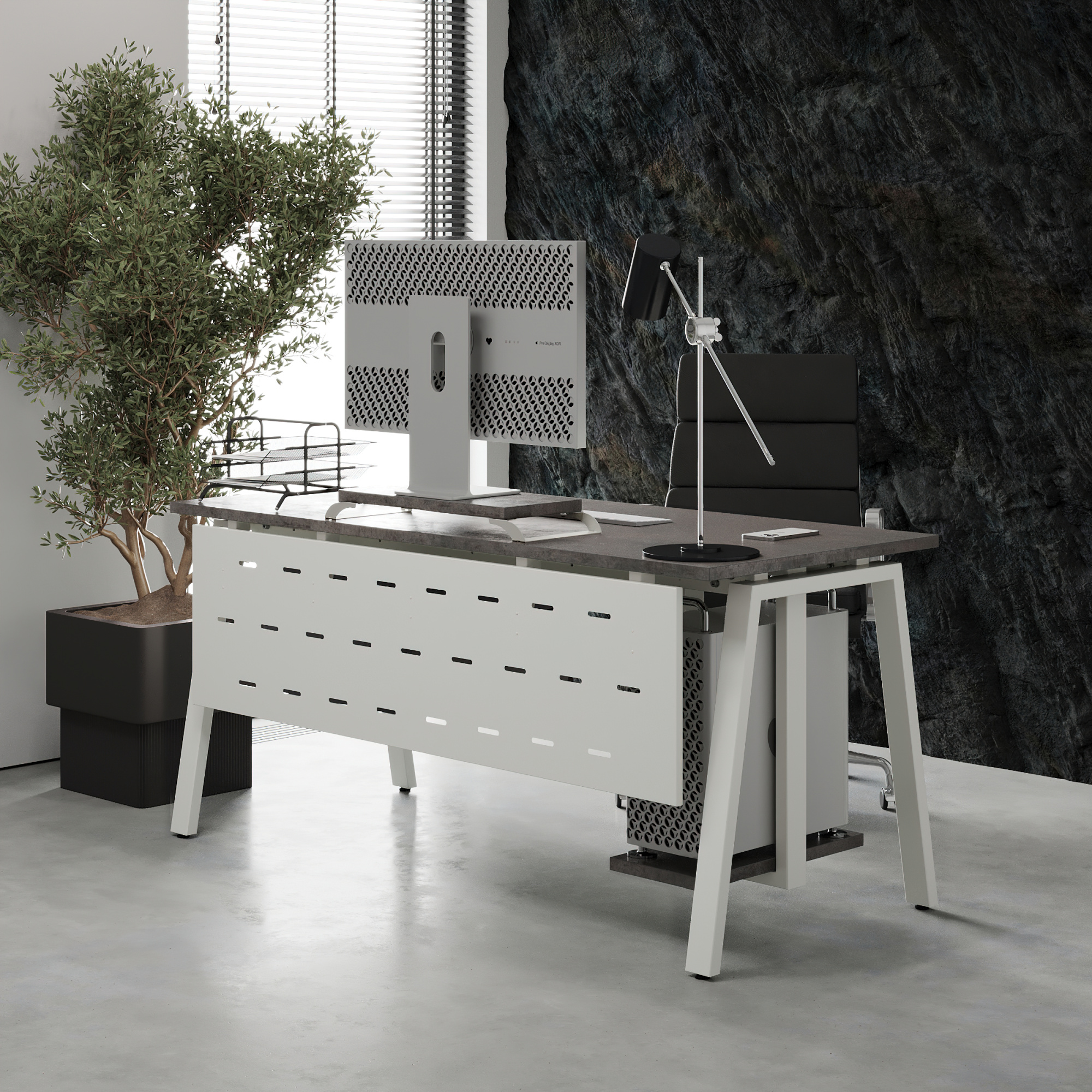 Стол офисный Kobor A-80/60 white/chicago