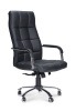 Кресло офисное / Римини / хром / черная экокожа