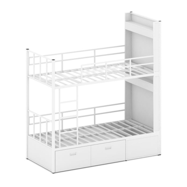 Overnight Кровать 2-х ярусная ON.K2-001 Белый/Металл Белый 2075x950x2260