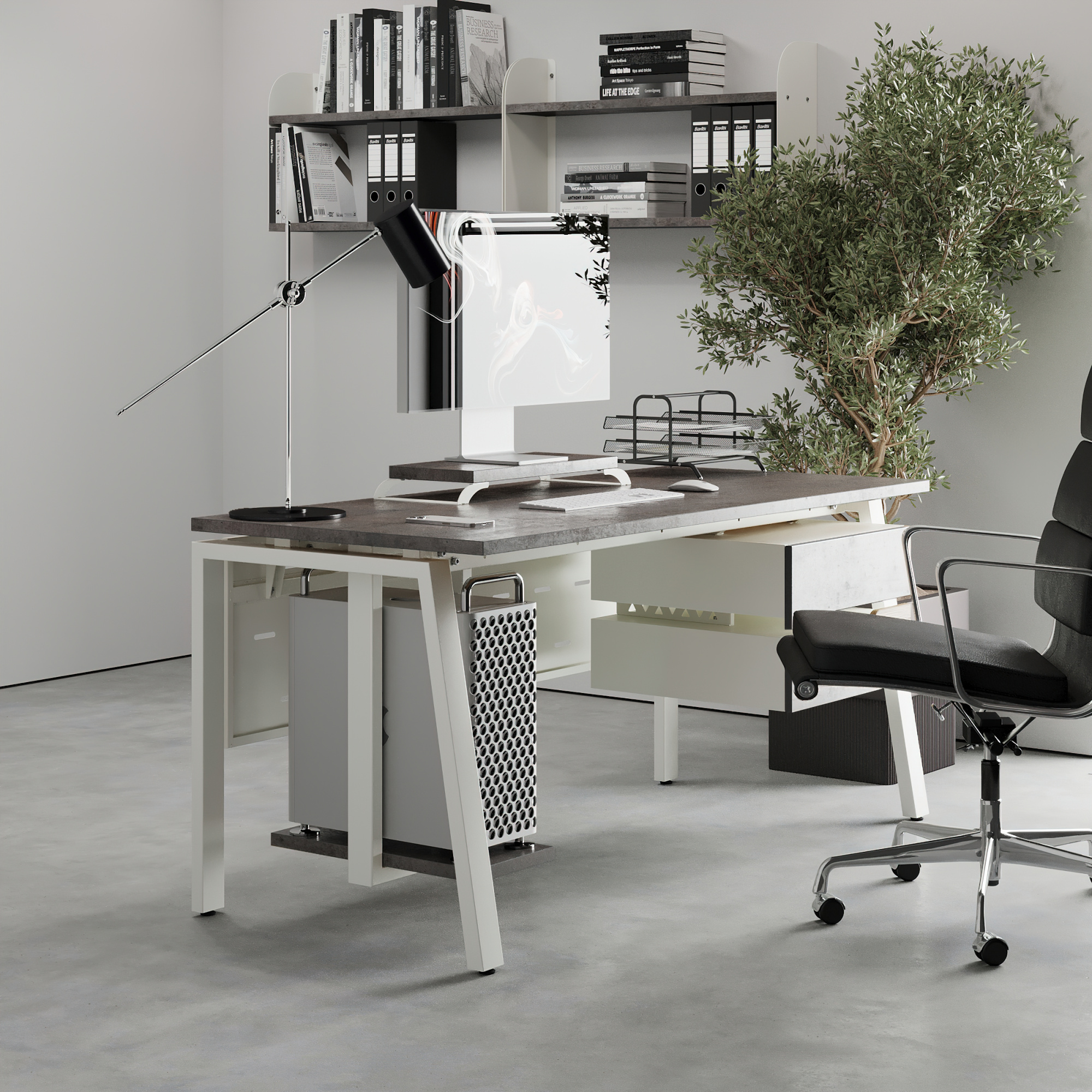 Стол офисный Kobor AB-80/80 white/chicago