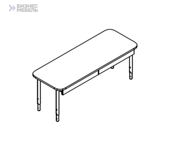 Стол детский двухместный с ящиками 1200х450хh 400/460/520/580 mm