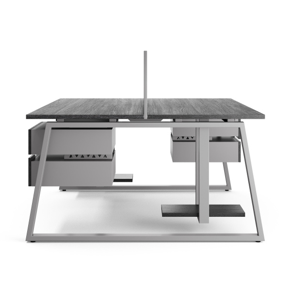 Стол офисный Kobor TR/2-100/160 aluminum/wood Стол офисный Kobor TR/2-100/160 aluminum/wood