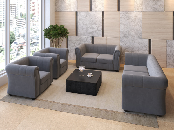 BRU18730001 Brooklyn Трехместный диван 202x90x71 черный