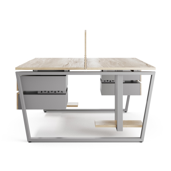 Стол офисный Kobor OTR/2-80/120 aluminum/natural Стол офисный Kobor OTR/2-80/120 aluminum/natural