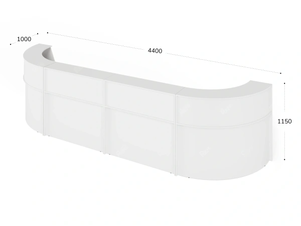 UNITY РРП7-10-44-B Симметричный двойной ресепшн узкий 4400х1000х1150