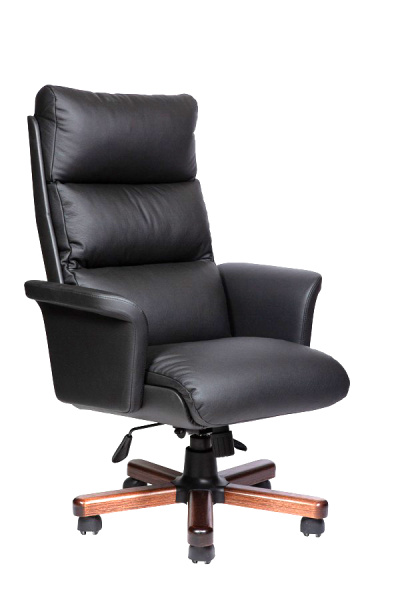 Кресло для руководителя VIP A орех тай кожа (черная)