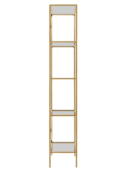 Стеллаж KARIN-800, золотой, прозрачное стекло, 80x30x175 Стеллаж KARIN-800, золотой, прозрачное стекло, 80x30x175