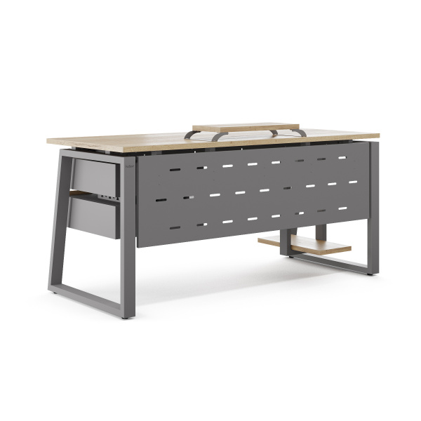 Стол компьютерный Kobor KTS1-80/60 aluminum/natural Стол компьютерный Kobor KTS1-80/60 aluminum/natural