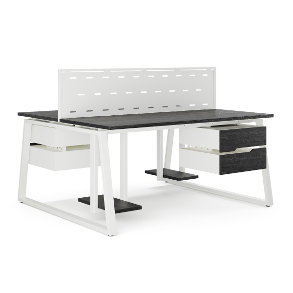 Стол офисный Kobor TR/2-160/140 white/wood Стол офисный Kobor TR/2-160/140 white/wood