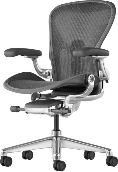 Кресло Herman Miller Aeron Carbon / Polished Aluminum, размер A Кресло Herman Miller Aeron Carbon / Polished Aluminum, размер A