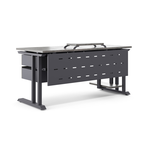 Стол офисный Kobor L1-140/70 graphite/chicago Стол офисный Kobor L1-140/70 graphite/chicago