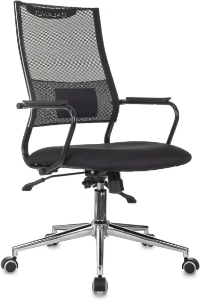Кресло руководителя Бюрократ CH Balance-LUX черный KM-01 Neo Black сетка/ткань крестов. металл хром