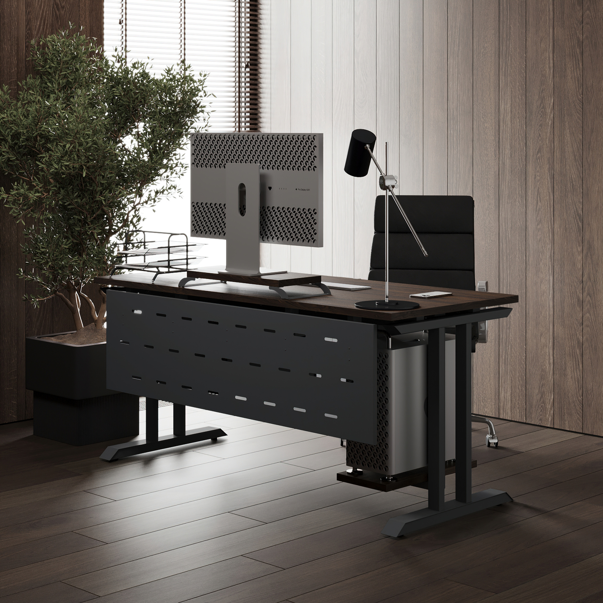 Стол офисный Kobor T-100/60 black/charlston