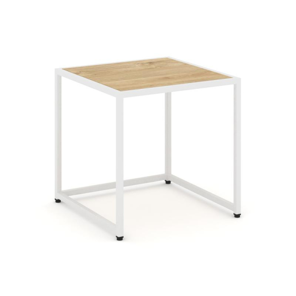 Loft Стол журнальный VR.L-SJK-50 Тиквуд Светлый/Металл Белый 500*500*500