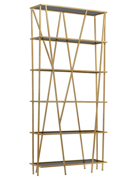 Стеллаж EVA, золотой, тонированное стекло, 90x30x190