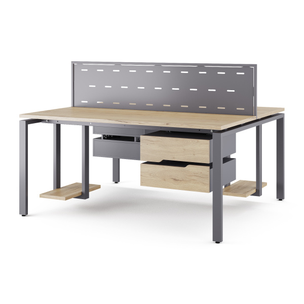 Стол офисный Kobor P/2-100/140 graphite/natural