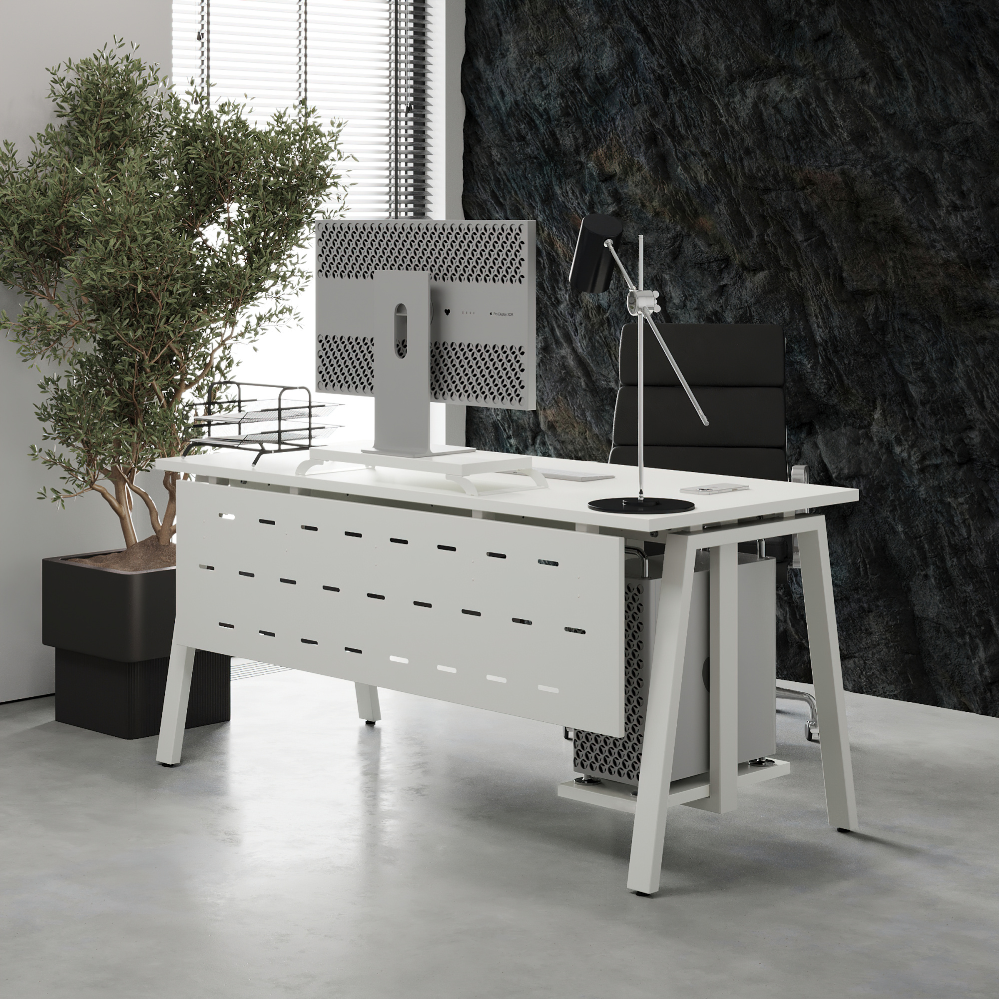 Стол офисный Kobor A-120/80 white/premium