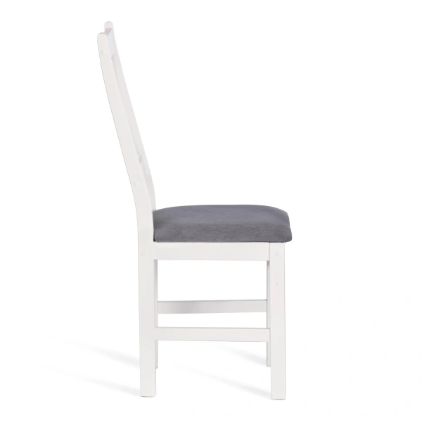 Стул CROSSMAN NEW, Многослойный березовый шпон, 41х40х100 см, white/велюр темно-серый