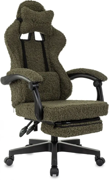 Кресло игровое Knight Lord/F хаки экомех крестов. пластик подст.для ног