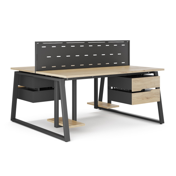 Стол офисный Kobor TR/2-100/160 black/natural Стол офисный Kobor TR/2-100/160 black/natural