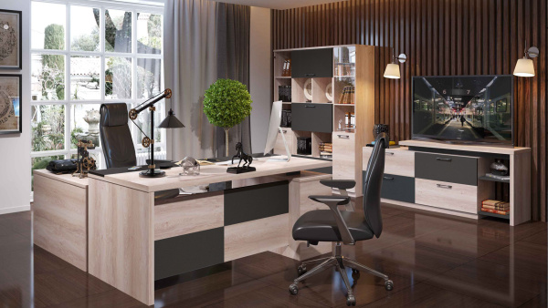 FOT30410104 Fort Стол руководителя левый 180x90x79 дезира темная FOT30410104 Fort Стол руководителя левый 180x90x79 дезира темная