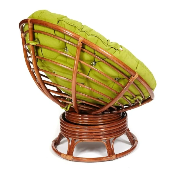 Кресло-качалка PAPASAN/ПАПАСАН w 23/01 B /с подушкой/ 115х78х104 см, Pecan (орех), флок Олива, 23 Кресло-качалка PAPASAN/ПАПАСАН w 23/01 B /с подушкой/ 115х78х104 см, Pecan (орех), флок Олива, 23