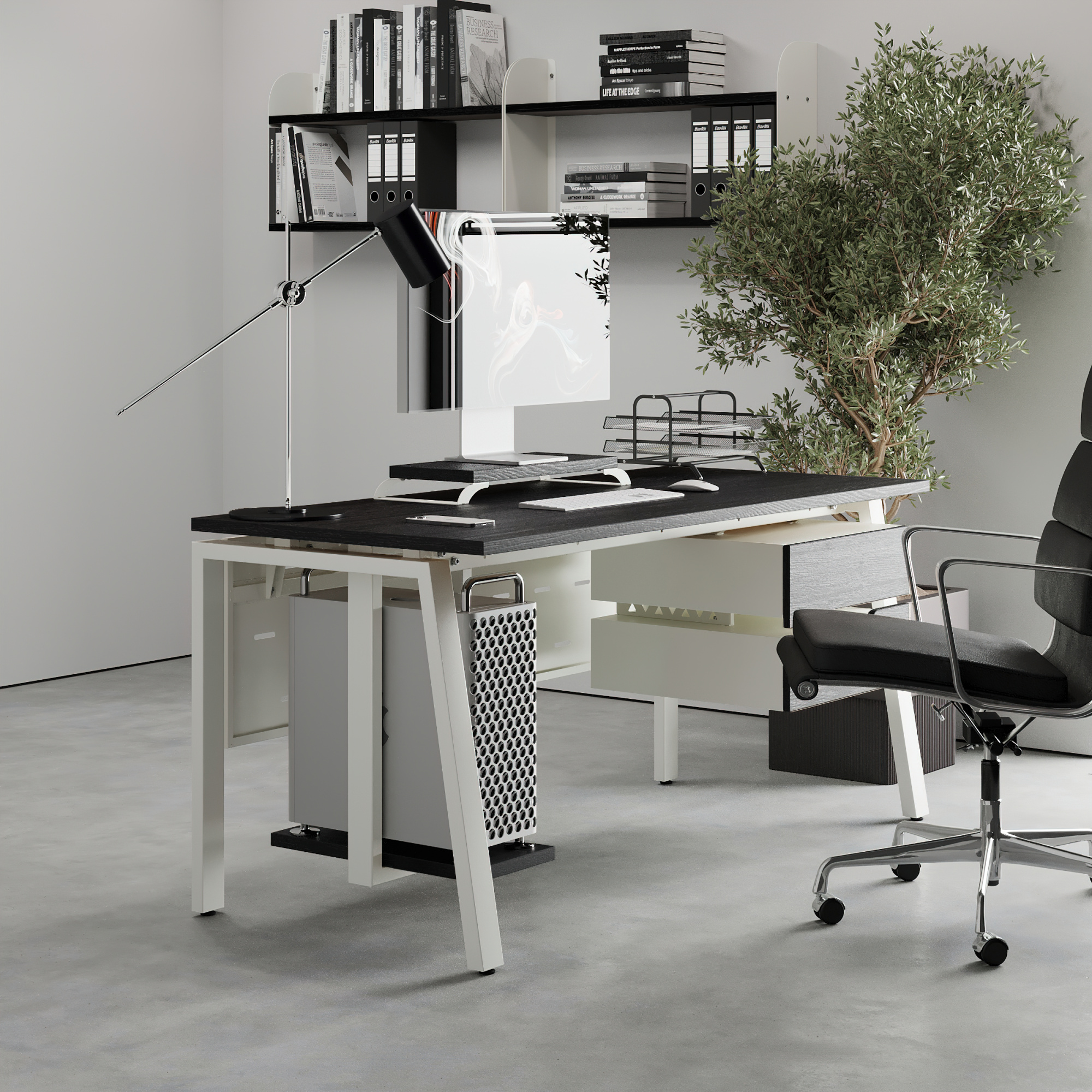 Стол офисный Kobor AB-180/80 white/wood