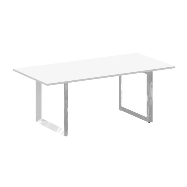 Onix Direct Lux Стол переговорный О-обр. м/к M-O.MO-PRG-19 Белый Бриллиант/Нержавеющая Сталь/Хром 19