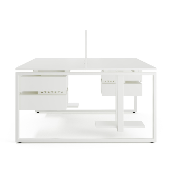 Стол офисный Kobor O1/2-180/160 white/premium