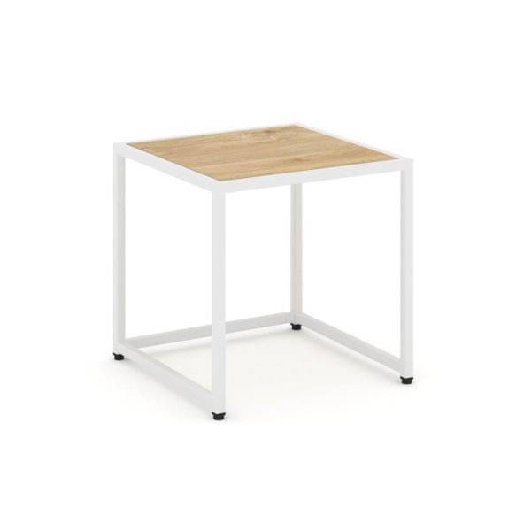 Loft Стол журнальный VR.L-SJK-45 Тиквуд Светлый/Металл Белый 450*450*450