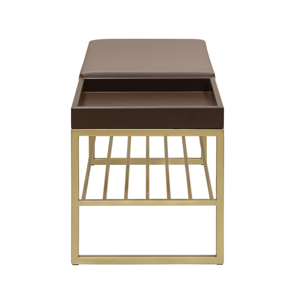 Банкетка RUBY BOX, золотая, экокожа UMBRA, BrownBox, 85x40x45
