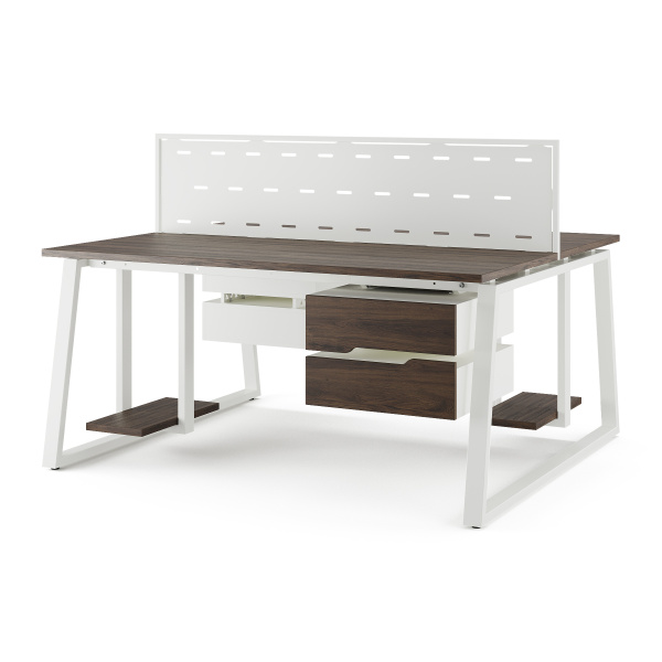 Стол офисный Kobor TR/2-180/120 white/charlston Стол офисный Kobor TR/2-180/120 white/charlston