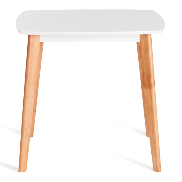 Стол обеденный Claire квадратный столешница МДФ, опоры дерево гевея, белый / натуральное дерево, 80 x 80 x 75см