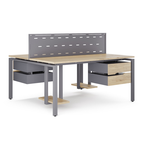 Стол офисный Kobor P/2-100/140 graphite/natural