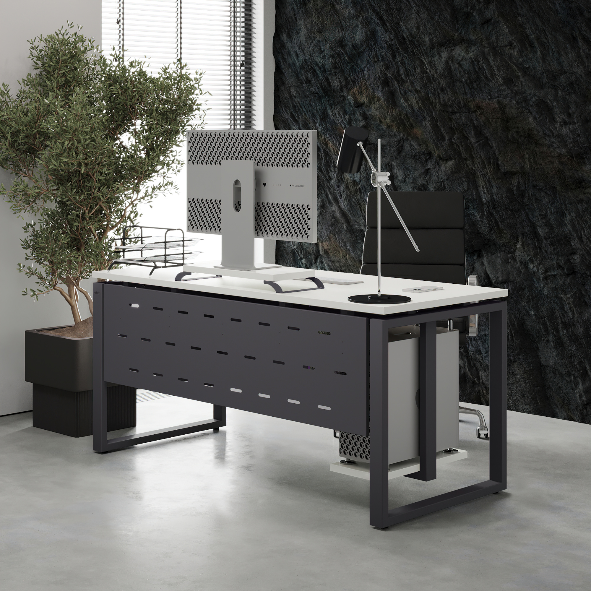 Стол офисный Kobor O1-120/70 graphite/premium