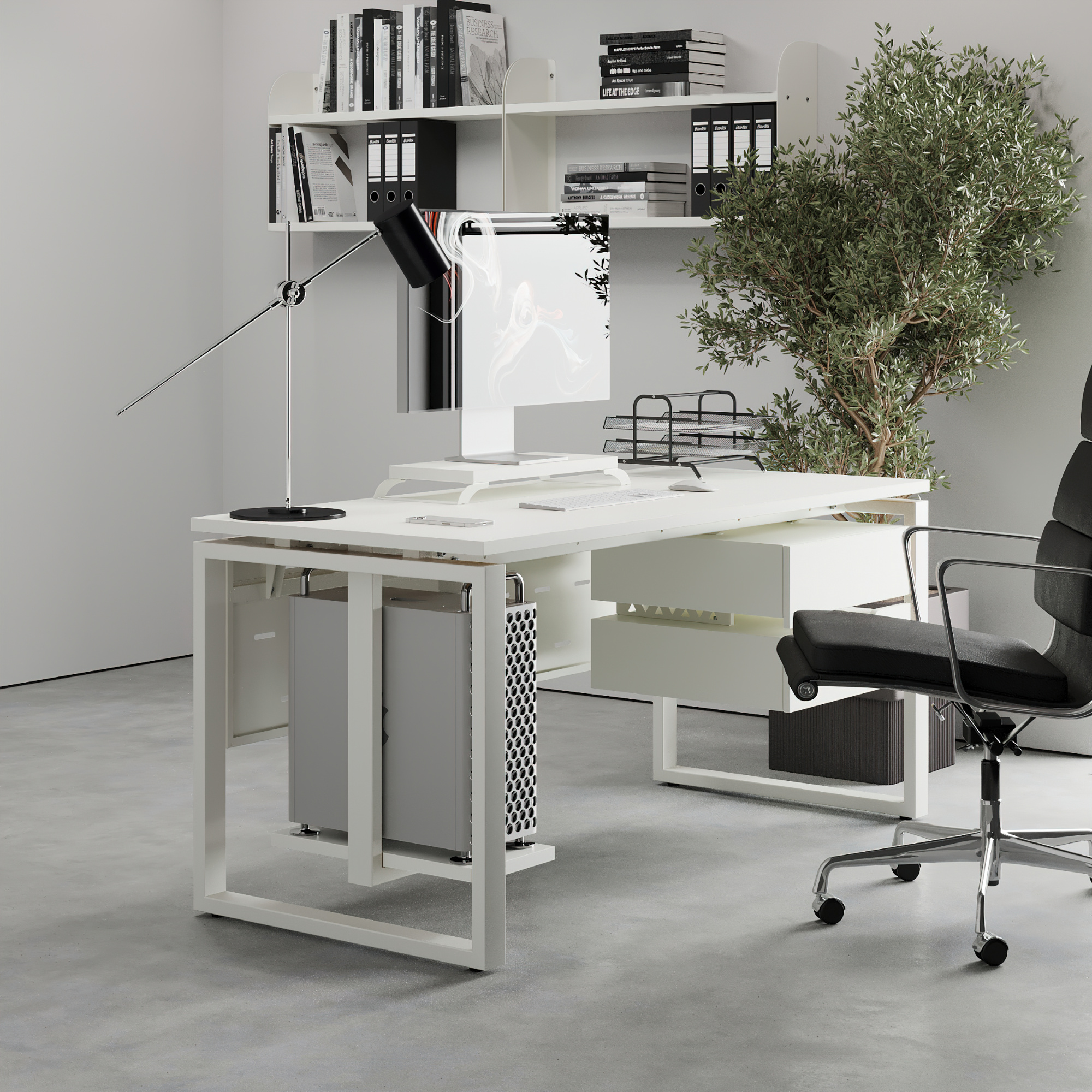 Стол офисный Kobor O1-80/80 white/premium Стол офисный Kobor O1-80/80 white/premium