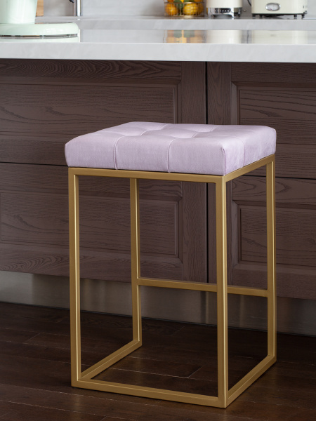 Стул полубарный SOHO, золотой, Dusty Pink