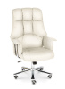 Кресло офисное / Президент / сталь + хром / слоновая кость экокожа