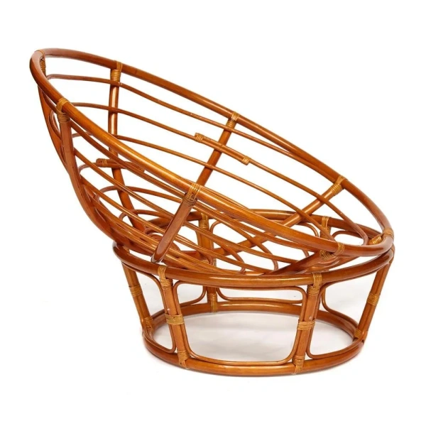 Кресло PAPASAN/ПАПАСАН 23/01 W /с подушкой/ диаметр подушки 125 см, 115х101х104 см, Cognac (коньяк), ткань Коричневый, 3М7-147