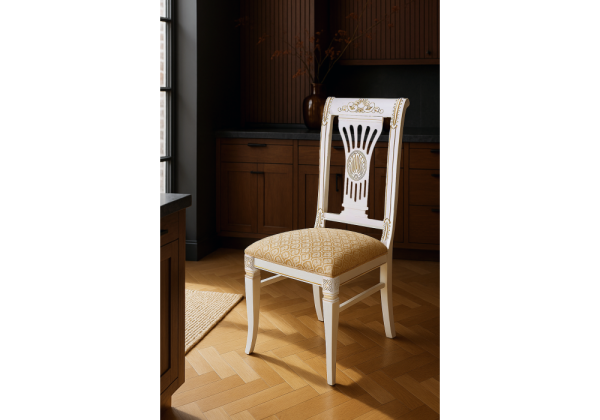 Стул деревянный Roy W/З молочный с патиной